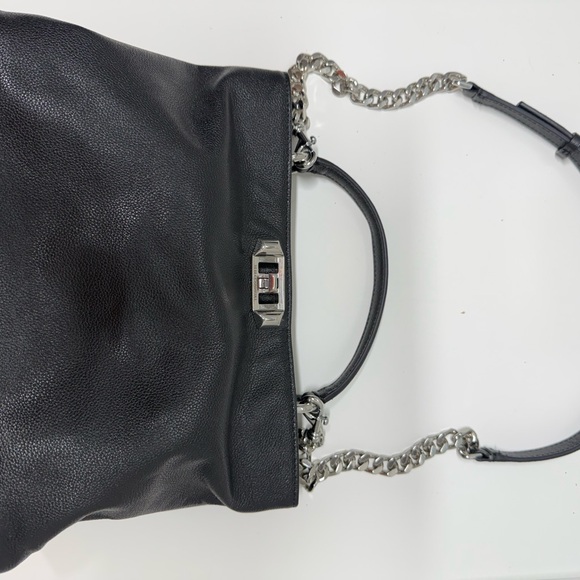 Rebecca Minkoff Elegant Black Leather armour top handle Handbag - Picture 5 of 15